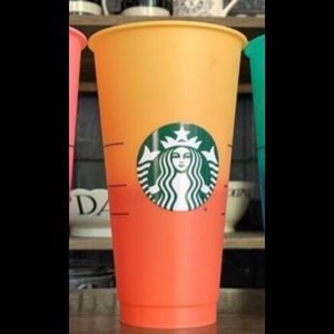 Starbucks Color Changing Cups (yellow to orange)